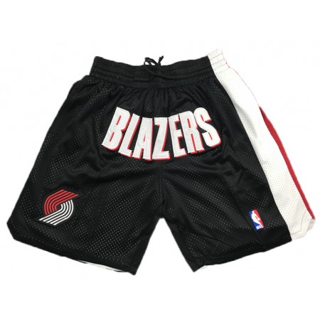 NBA Portland Trail Blazers Uomo Pantaloncini Tascabili Nero Swingman